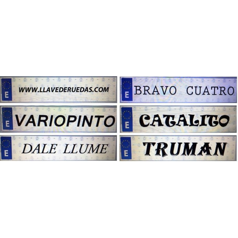 Placas de matrícula acrílicas personalizadas