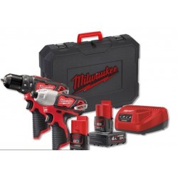 Kit taladro percutor + atornillador de impacto Milwaukee